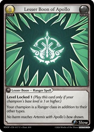 Lesser Boon of Apollo (017) - Radiant Origins Pantheon