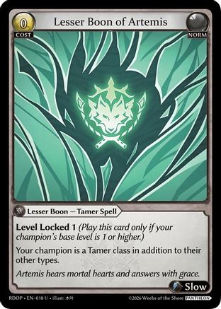Lesser Boon of Artemis (018) - Radiant Origins Pantheon