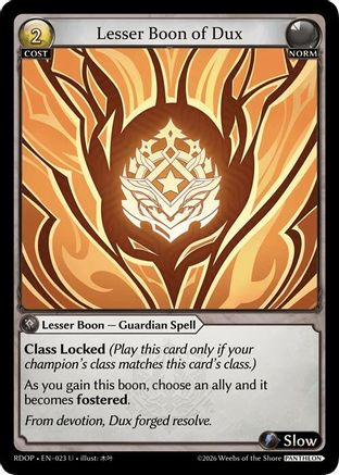 Lesser Boon of Dux (023) - Radiant Origins Pantheon