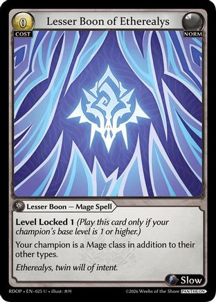 Lesser Boon of Etherealys (025) - Radiant Origins Pantheon