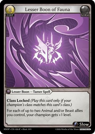 Lesser Boon of Fauna (026) - Radiant Origins Pantheon