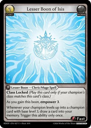 Lesser Boon of Isis (027) - Radiant Origins Pantheon