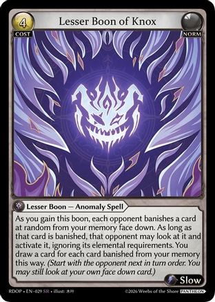 Lesser Boon of Knox (029) - Radiant Origins Pantheon