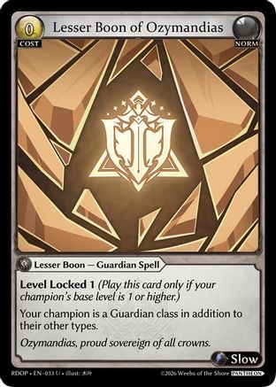 Lesser Boon of Ozymandias (033) - Radiant Origins Pantheon