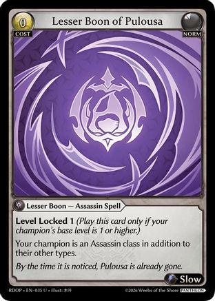 Lesser Boon of Pulousa (035) - Radiant Origins Pantheon