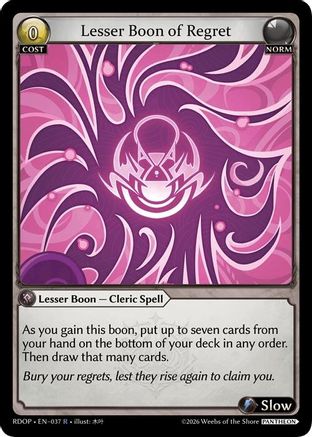 Lesser Boon of Regret (037) - Radiant Origins Pantheon