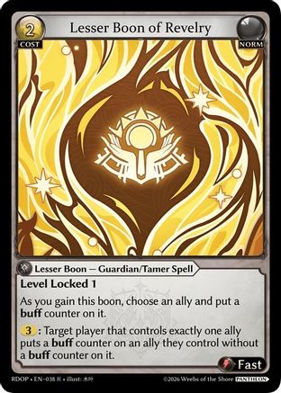 Lesser Boon of Revelry (038) - Radiant Origins Pantheon