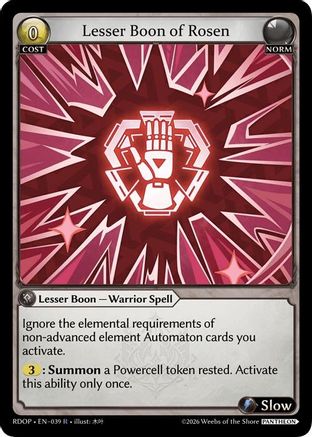 Lesser Boon of Rosen (039) - Radiant Origins Pantheon
