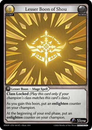 Lesser Boon of Shou (041) - Radiant Origins Pantheon