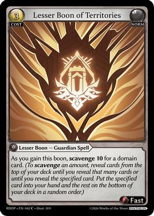Lesser Boon of Territories (042) - Radiant Origins Pantheon
