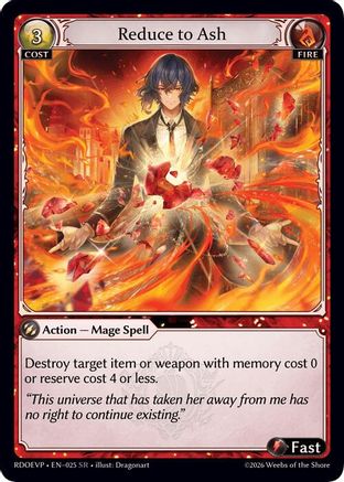 Reduce to Ash (025) - Radiant Origins Event Pack Foil