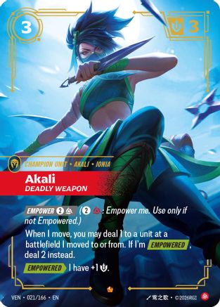 Akali, Deadly Weapon (021/166) - Vendetta Foil