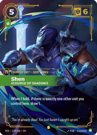Shen, Scourge of Shadows (Overnumbered) (170/166) - Vendetta Foil
