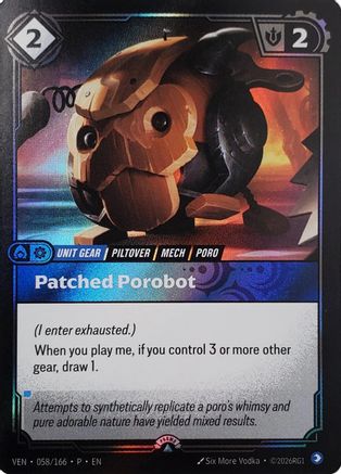 Patched Porobot (058/166) - Riftbound Organized Play Promotional Cards Foil