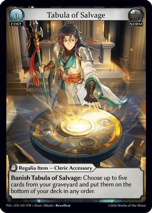 Tabula of Salvage (P26) - Promotional Cards Foil