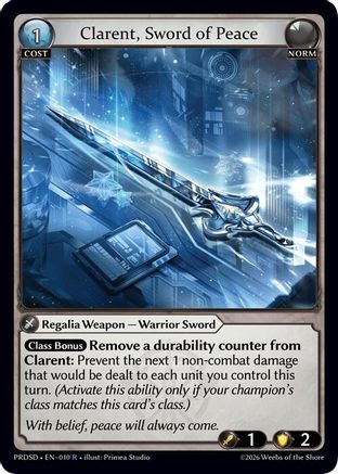 Clarent, Sword of Peace (010) - asphodelparadise Starter Decks