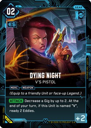 Dying Night - V's Pistol (B128) - Welcome to Night City  Beta Foil