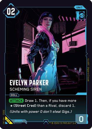 Evelyn Parker - Scheming Siren (014) - The Heist  Retail Starter Deck
